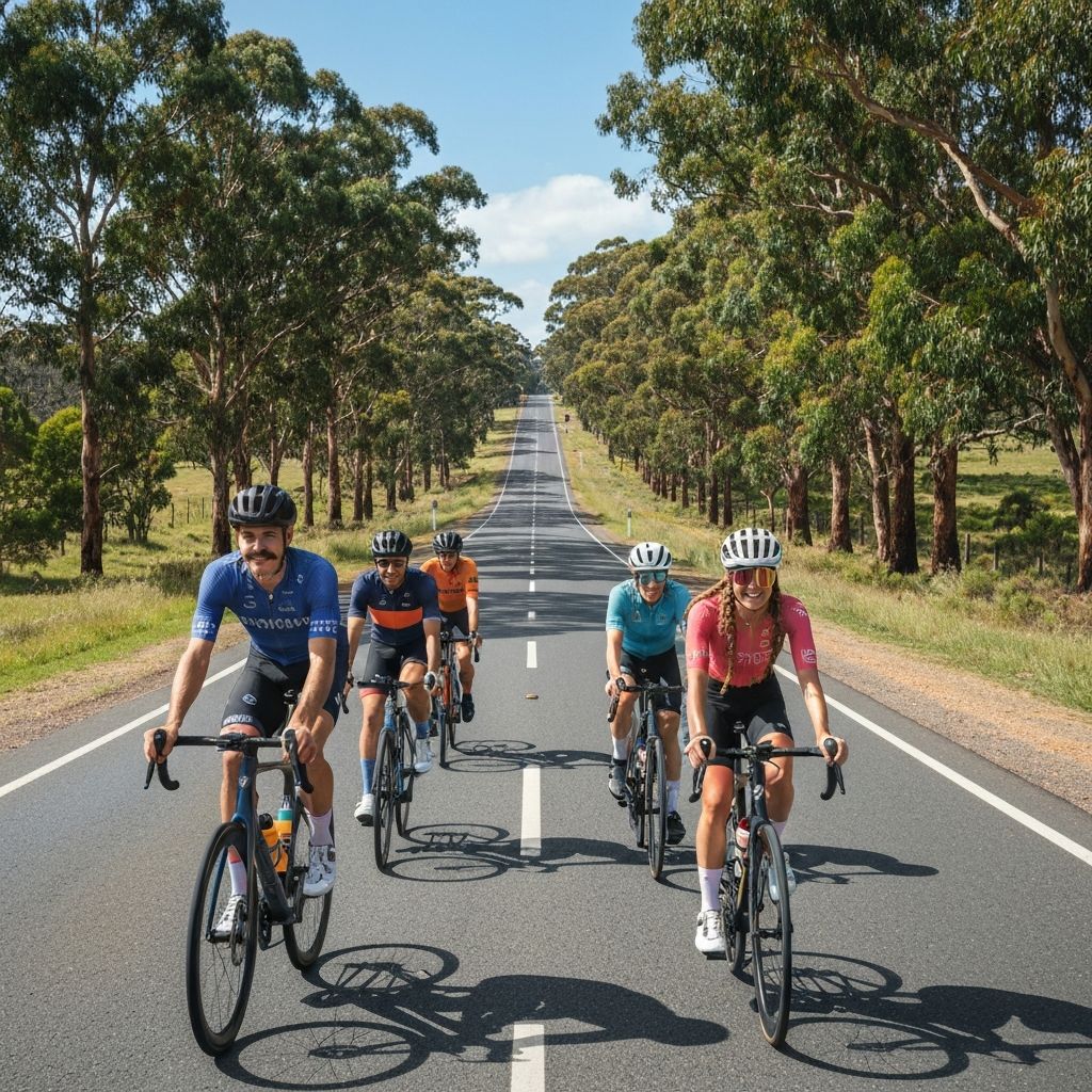 Cyclists riding together